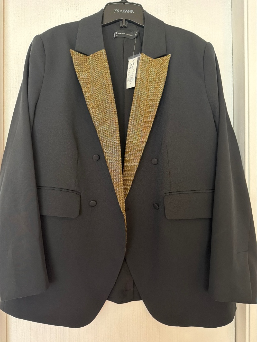 Title: New York & Company Black & Gold Blazer Size 10 NWT